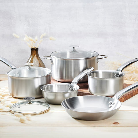 STAINLESS STEEL SAUCEPAN ALCHIMY SET OF 8 PIECES