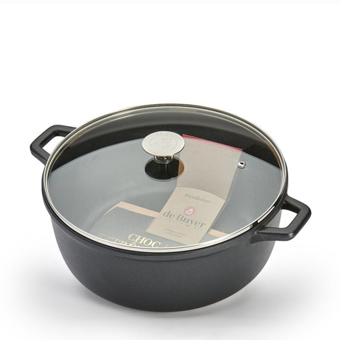 ROUND NON-STICK STEWPAN CHOC EXTREME WITH GLASS LID 28 CM