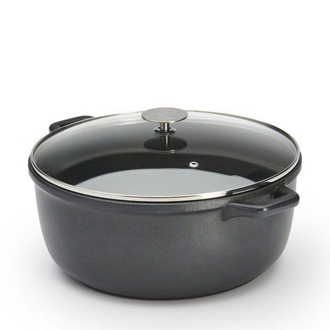 ROUND NON-STICK STEWPAN CHOC EXTREME WITH GLASS LID 28 CM