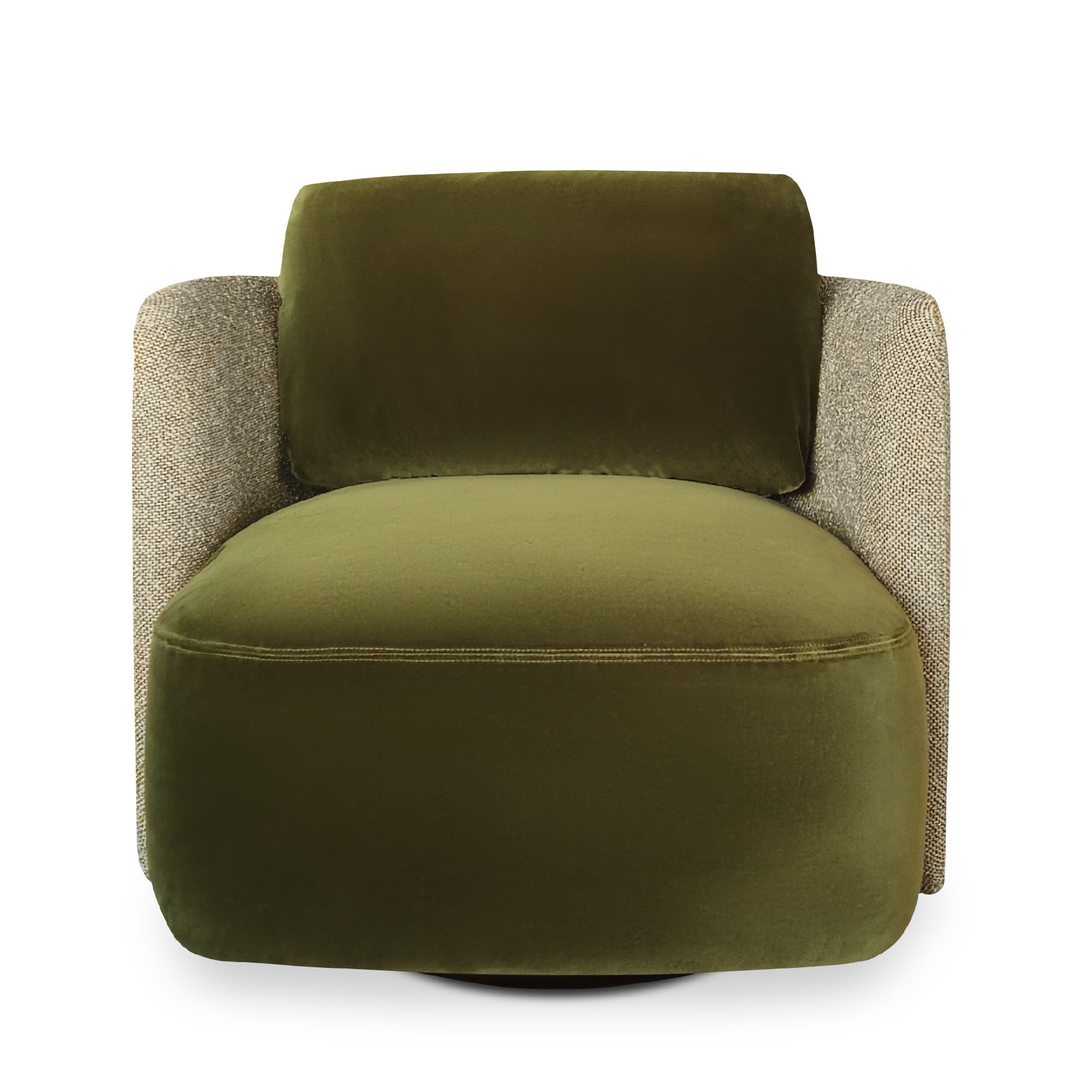 LEYLA OLIVE GREEN SWIVEL ARMCHAIR