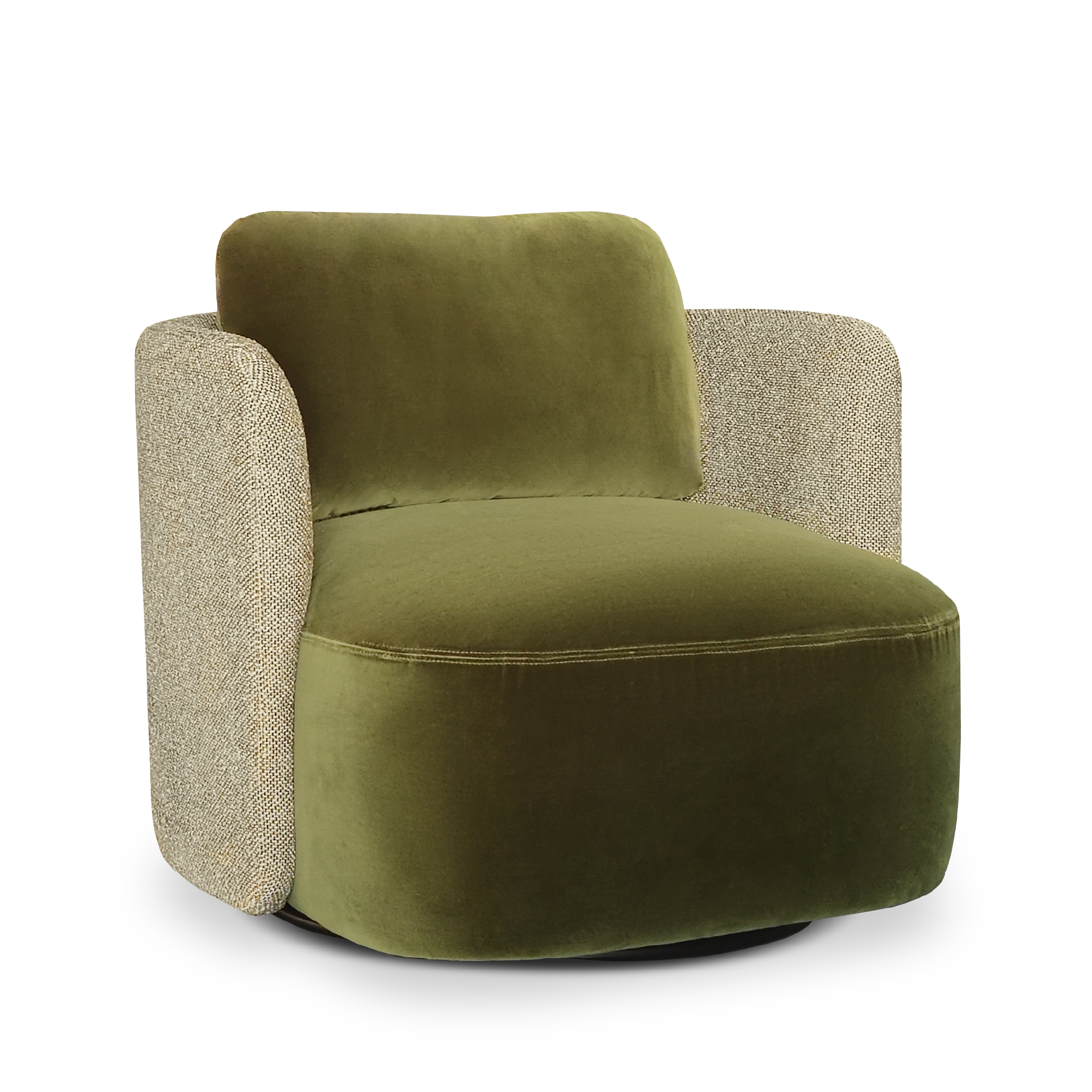 LEYLA OLIVE GREEN SWIVEL ARMCHAIR