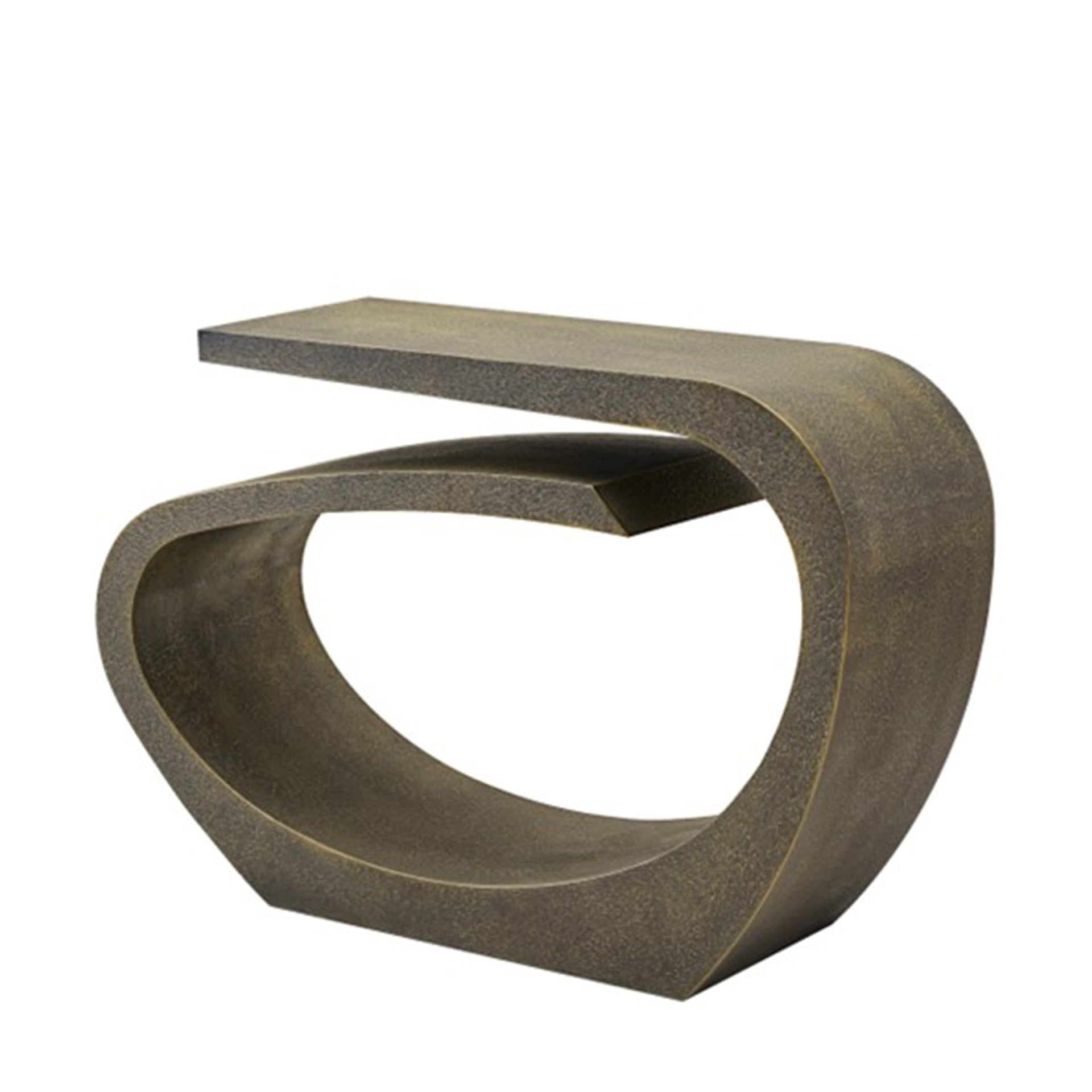 ALARIC PATINATED TEXTURED BRASS CONSOLE
