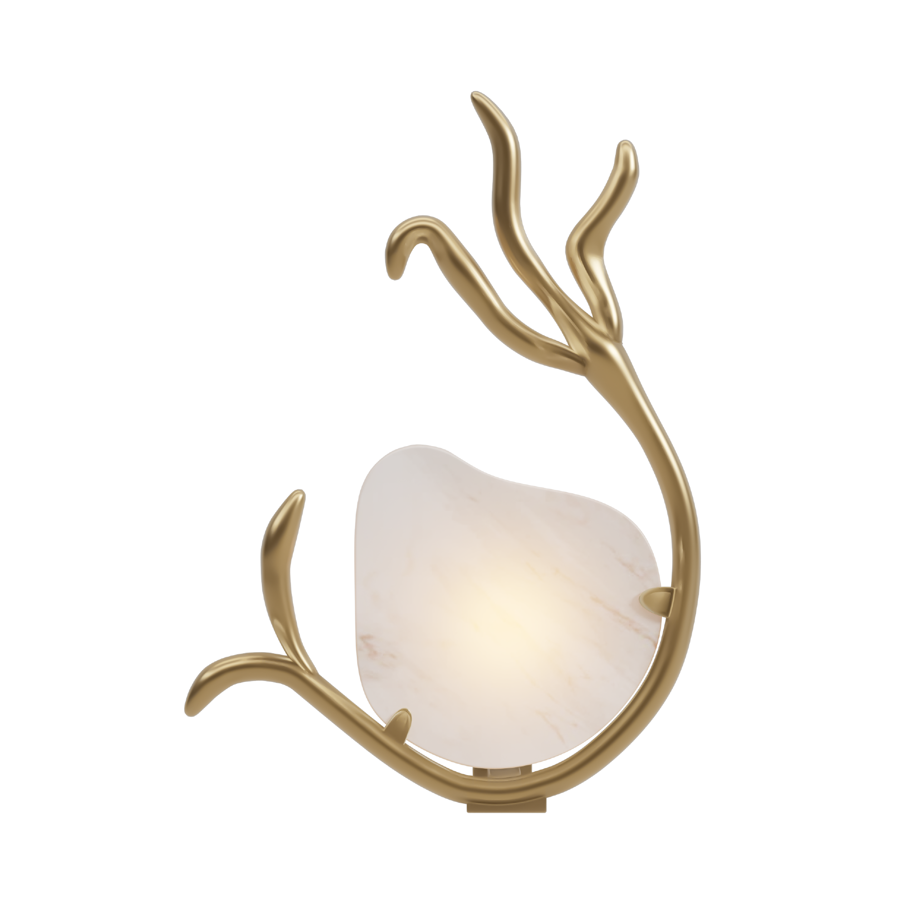 LAMINARIA ALABASTER BRASS WALL LAMP (LEFT)