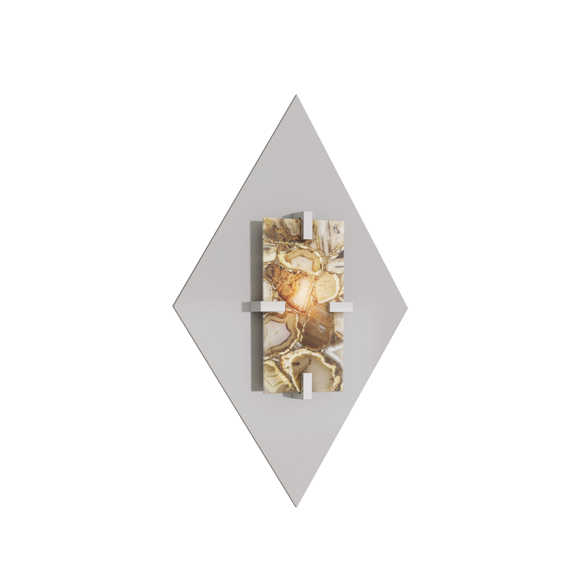 AGATE DIAMOND MEDIUM NICKEL WALL LAMP