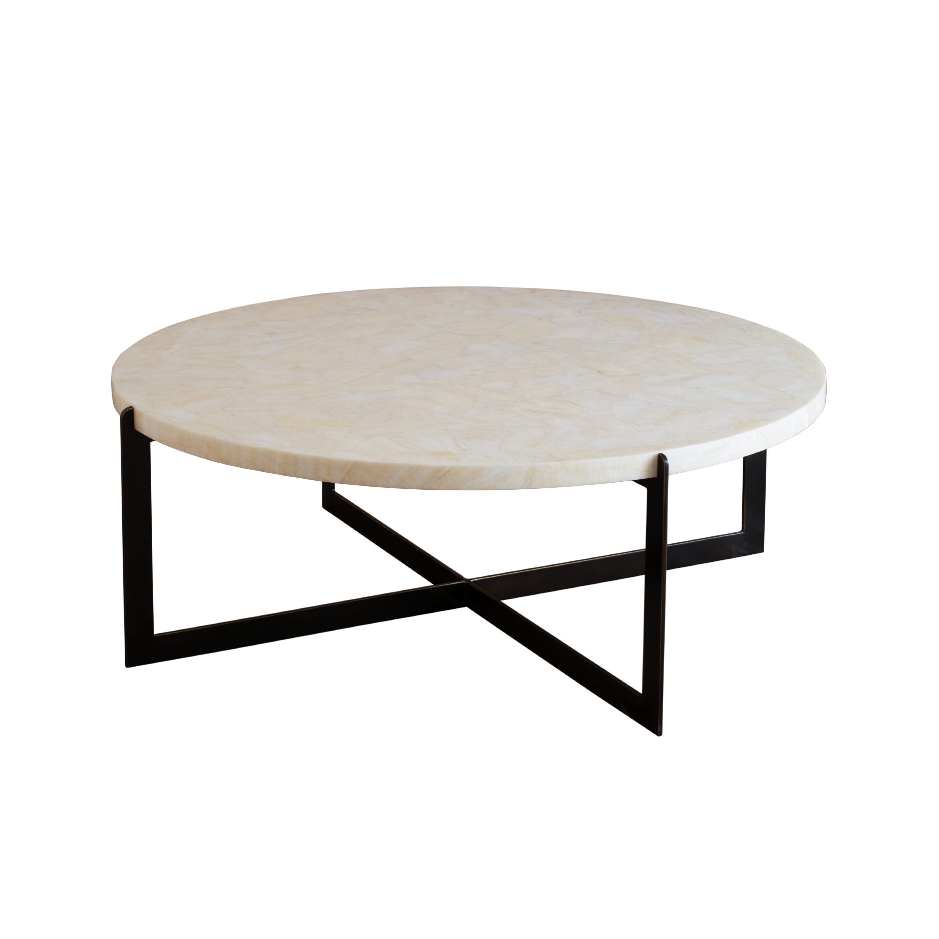 CIELO CRYSTAL STONE ROUND COFFEE TABLE