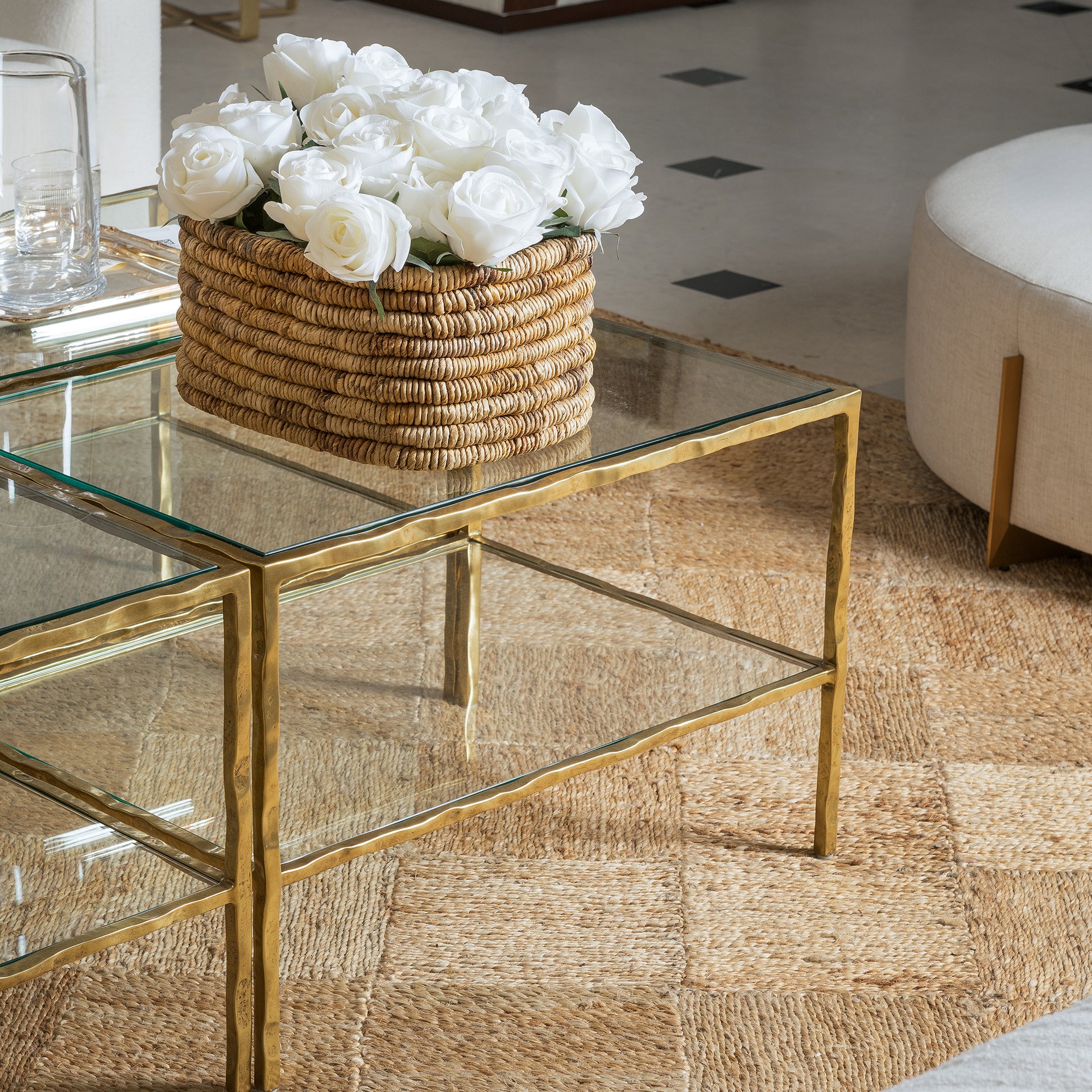 ARTHUR BRASS RECTANGULAR COFFEE TABLE
