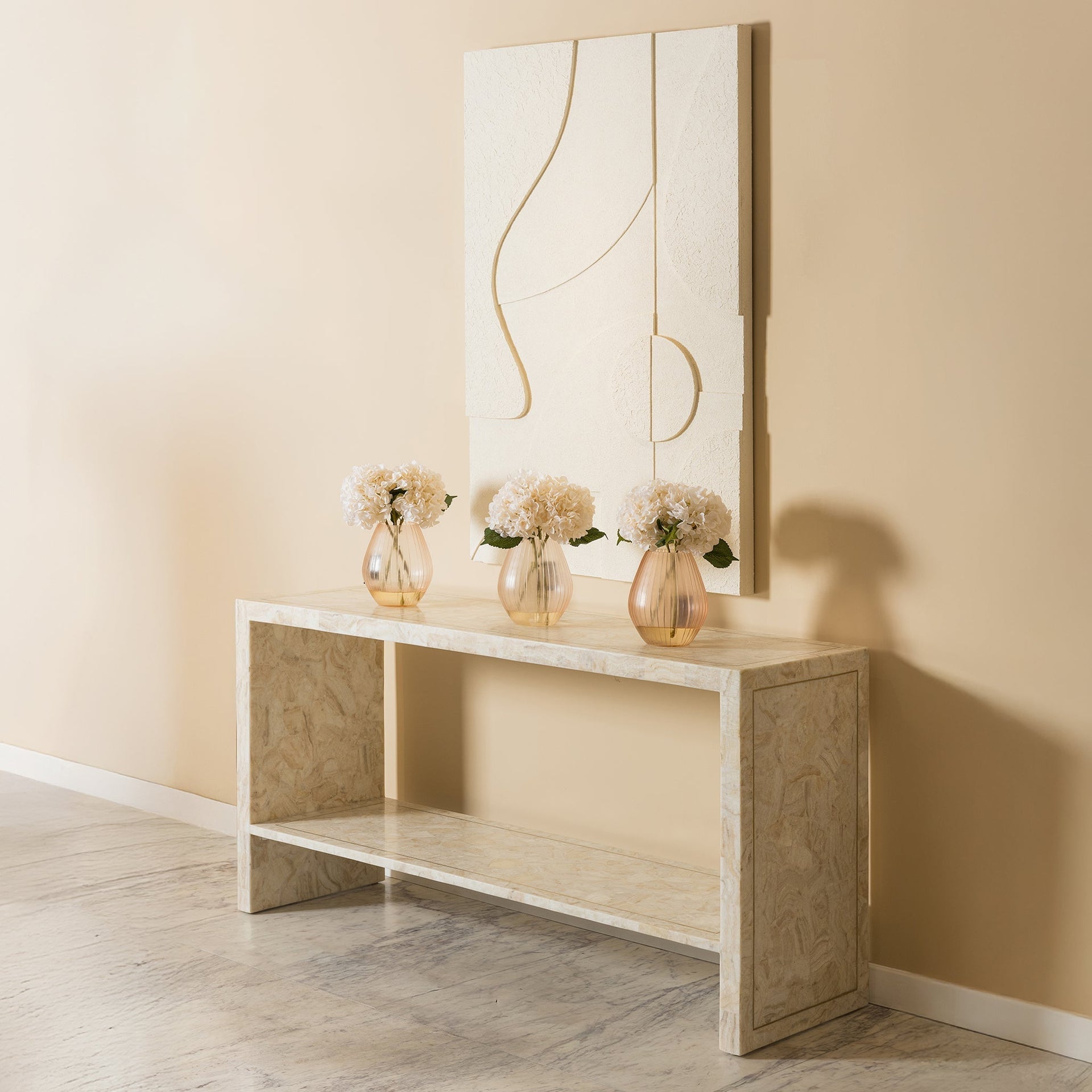 CLARA CRYSTAL STONE RECTANGULAR CONSOLE