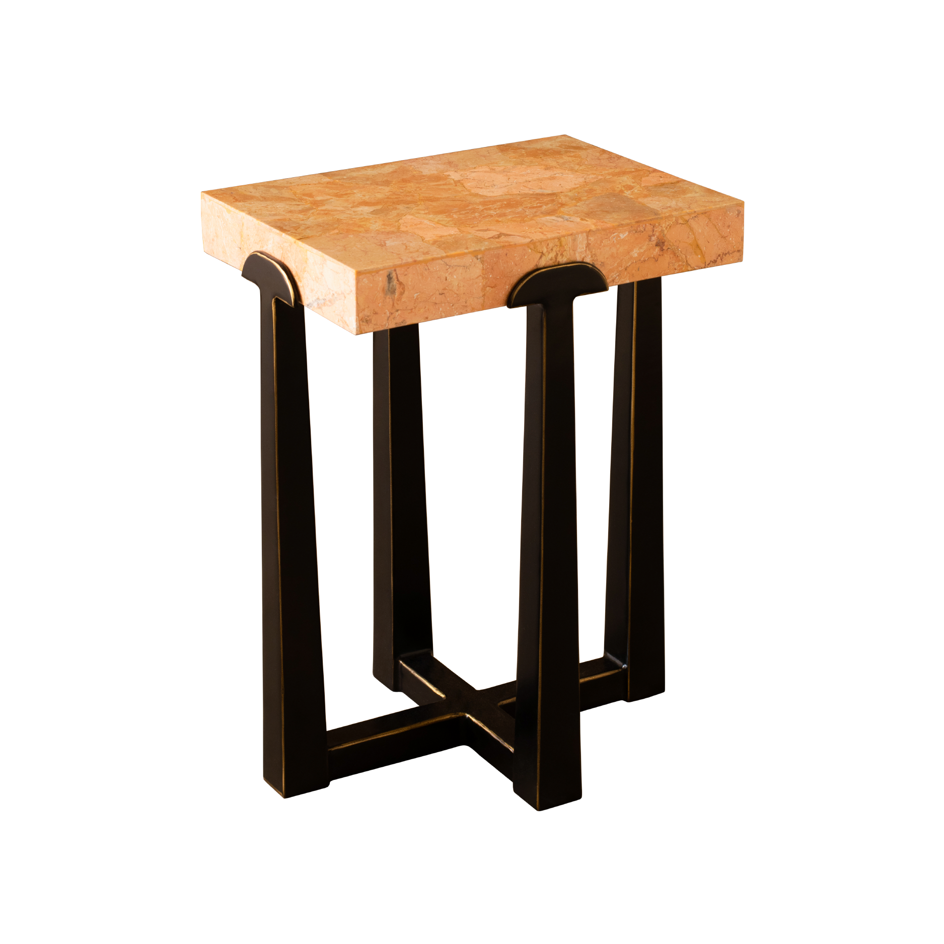 EDMUND SALMON MARBLE SQUARE SPOT TABLE