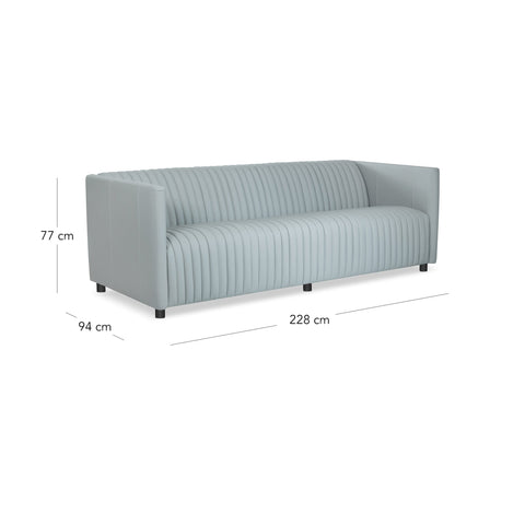 GISELLE GREY LEATHER 2-SEATER SOFA