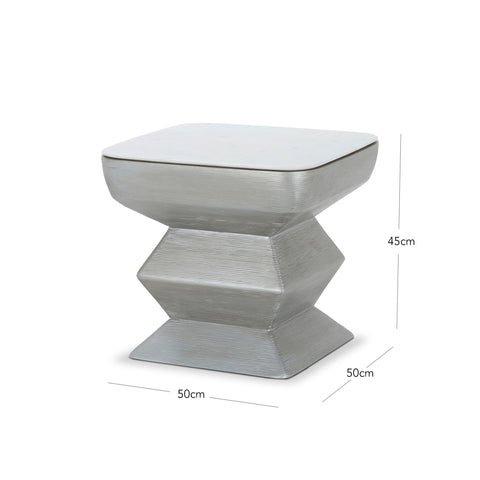 FLOW SILVER END TABLE