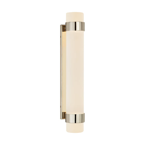 BARTON MEDIUM BATH SCONCE IN POLISHED NICKEL WITH ETCHED CRYSTAL