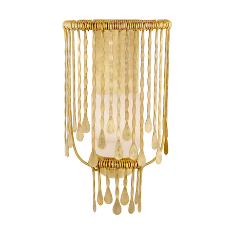 KAYLA MEDIUM SCULPTED SCONCE IN NATURAL BRASS WITH ALABASTER
