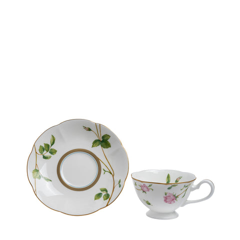 BLOOMING ROSY LANE TEA CUP & COMMON SAUCER