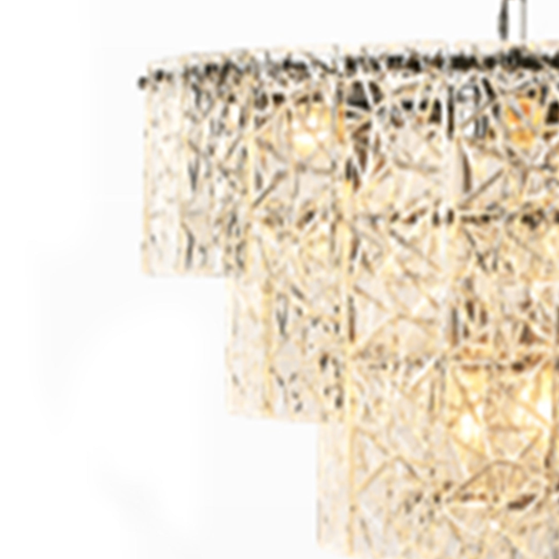 GEOMETRIC EMBOSS CRYSTAL CHANDELIER
ANTIQUE BRASS