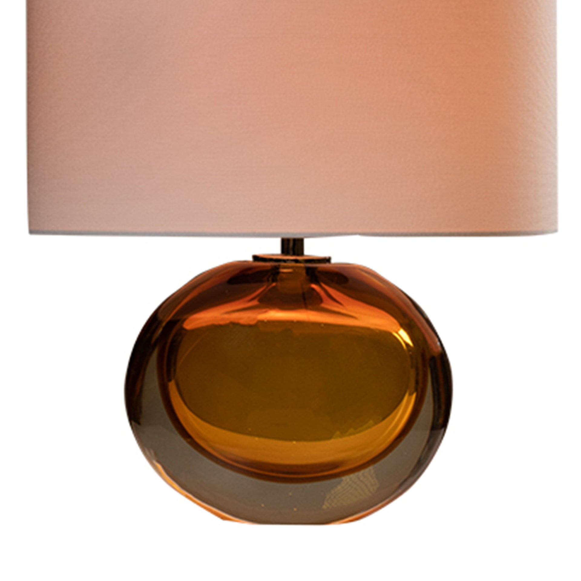 AMBER COLOURED GLASS TABLE LAMP