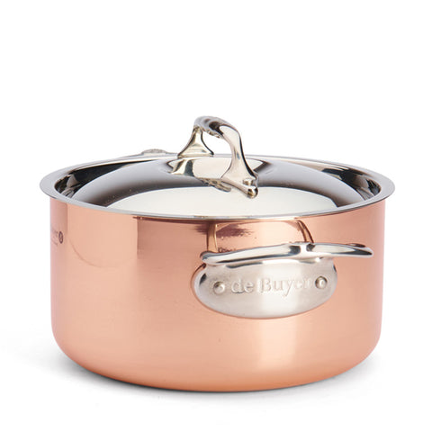 COPPER STEWPAN PRIMA MATERA WITH STAINLESS STEEL LID 24 CM
