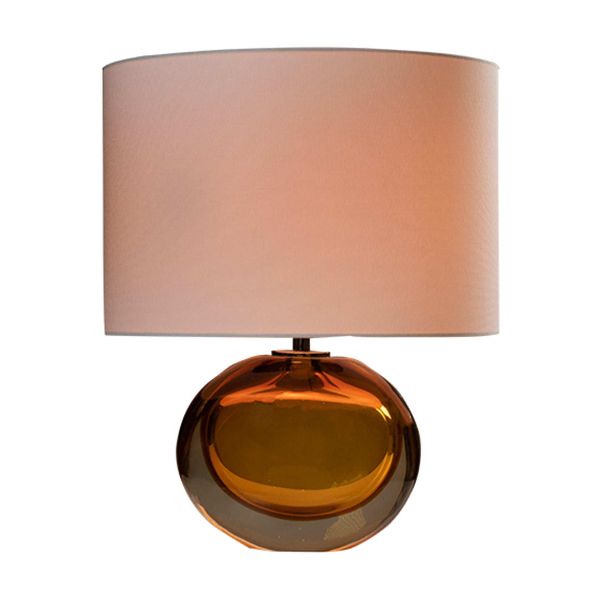 AMBER COLOURED GLASS TABLE LAMP