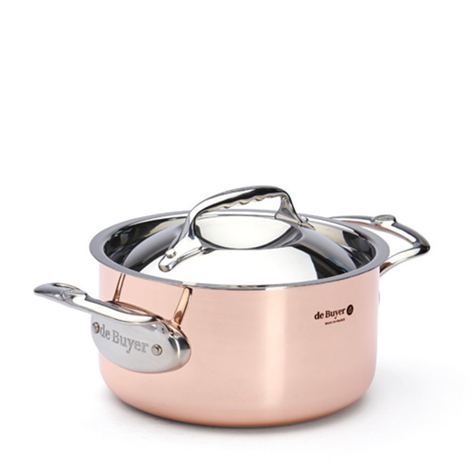 COPPER STEWPAN PRIMA MATERA WITH STAINLESS STEEL LID 16 CM