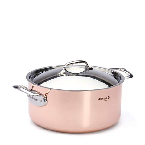 COPPER STEWPAN PRIMA MATERA WITH STAINLESS STEEL LID 28 CM