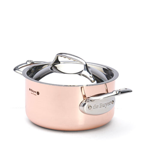 COPPER STEWPAN PRIMA MATERA WITH STAINLESS STEEL LID 16 CM