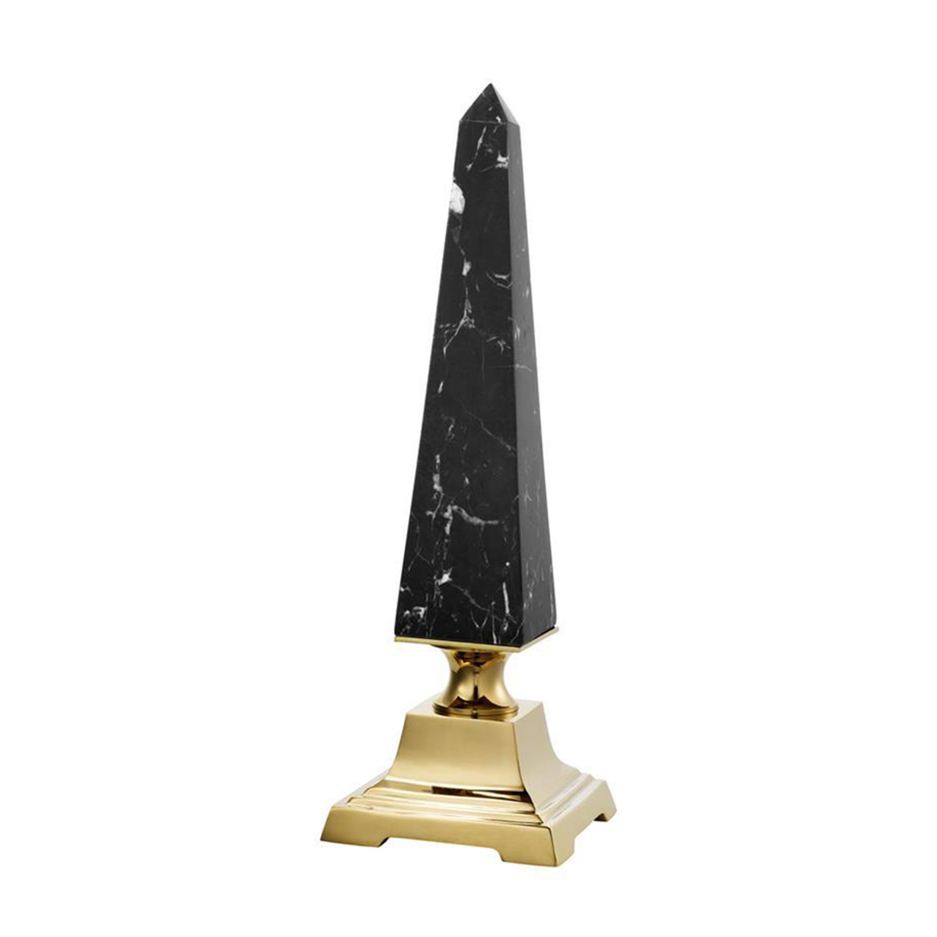 LAYFORD S GOLD FINISH BLACK MARBLE OBELISK