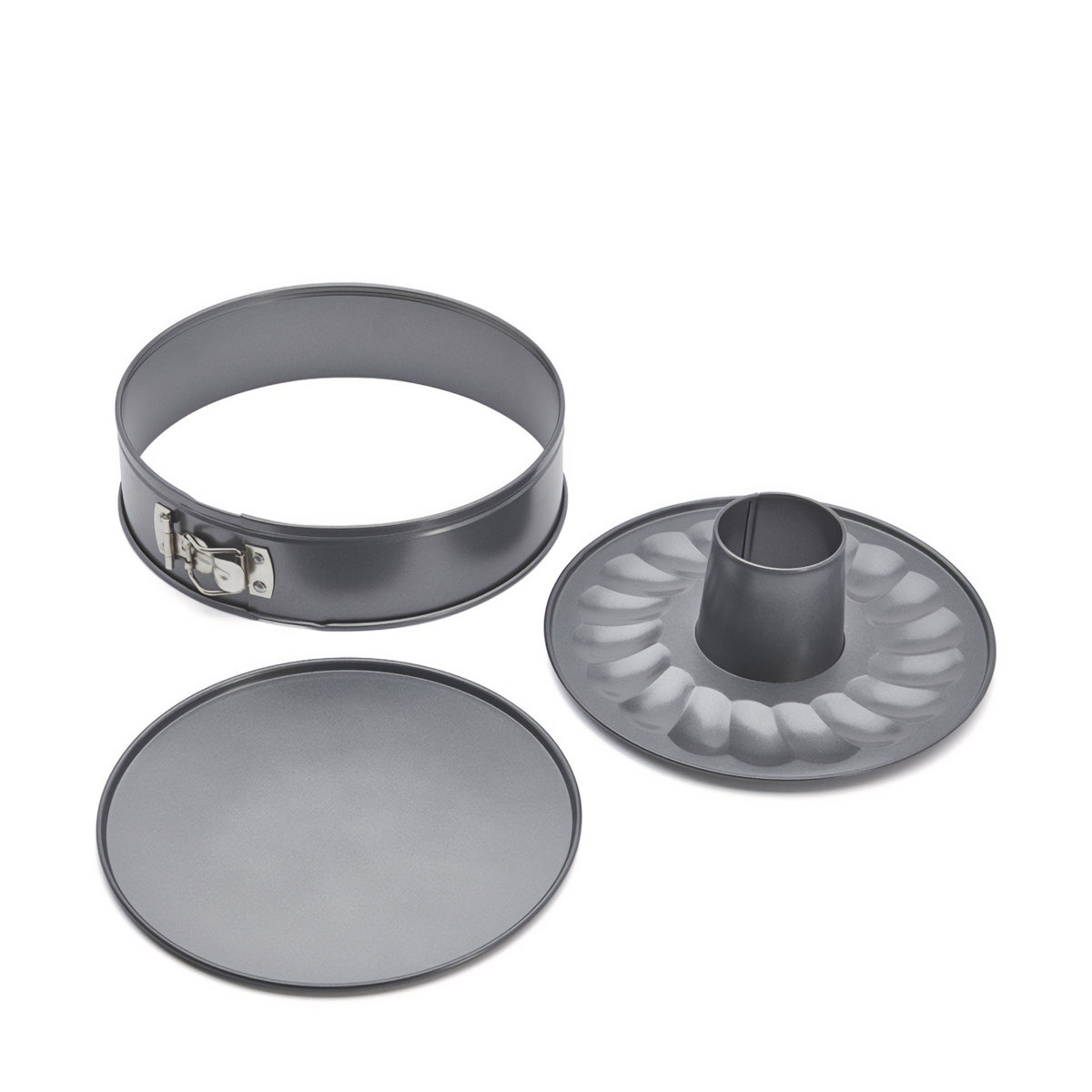 ROUND PASTRY MOULD 2 BOTTOMS SAVARIN/FLAT NON-STICK STEEL