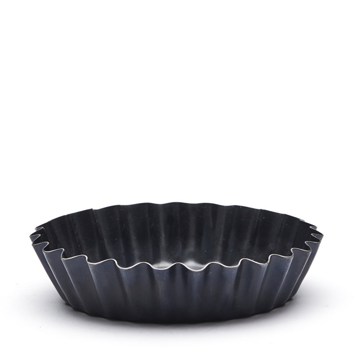 FLUTED PIE PAN HEAVY BLUE STEEL