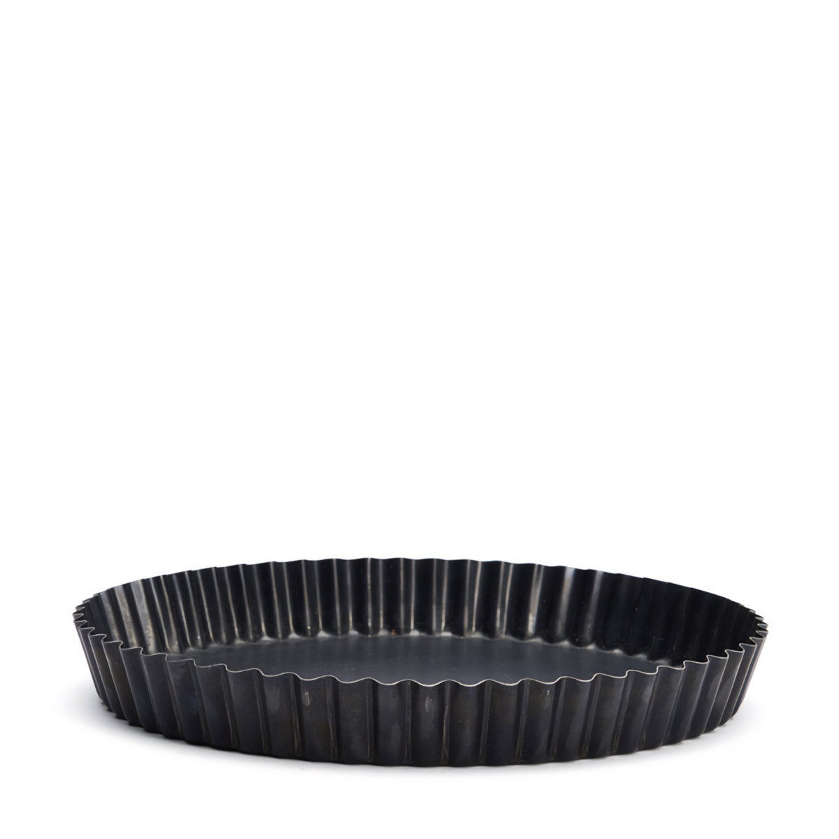 FLUTED PIE PAN HEAVY BLUE STEEL