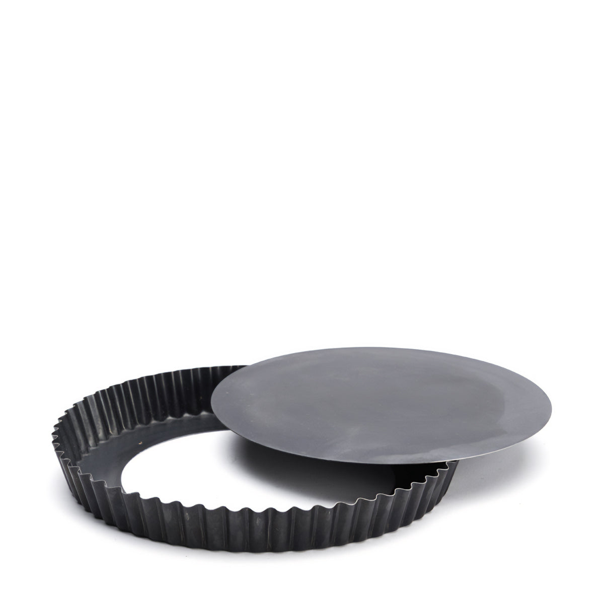 FLUTED PIE PAN HEAVY BLUE STEEL