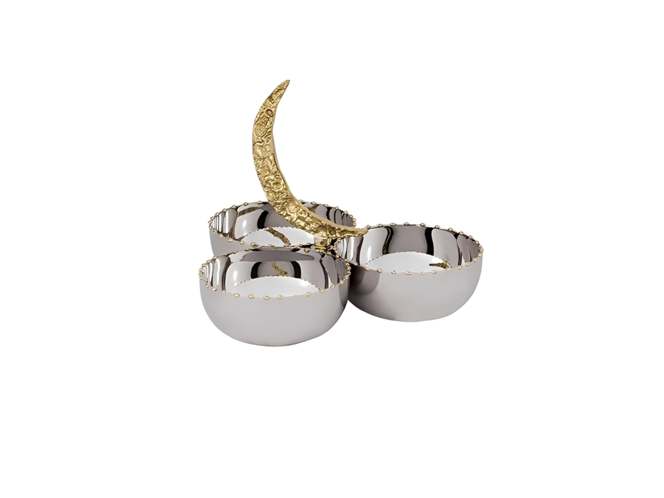 TRIO COMPOTE BOWL WITH MOON HANDLE