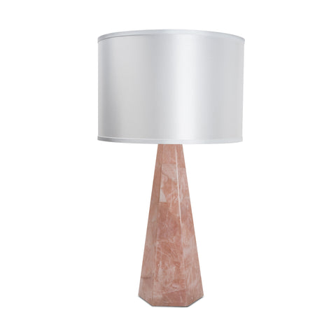 BOREALIS HEXAGON TABLE LAMP IN ROSE QUARTZ
