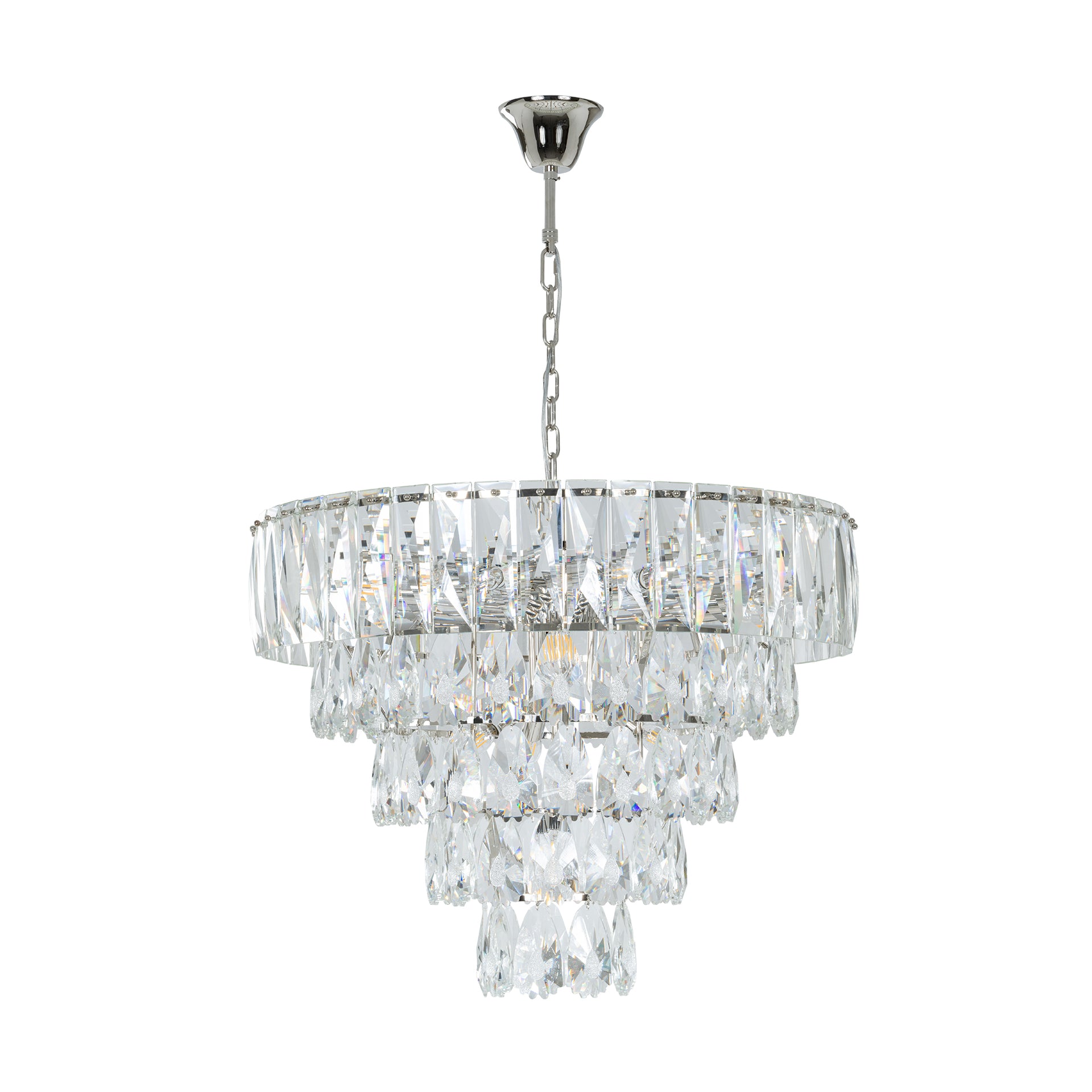 KINGSLEY LARGE NICKEL CHANDELIER