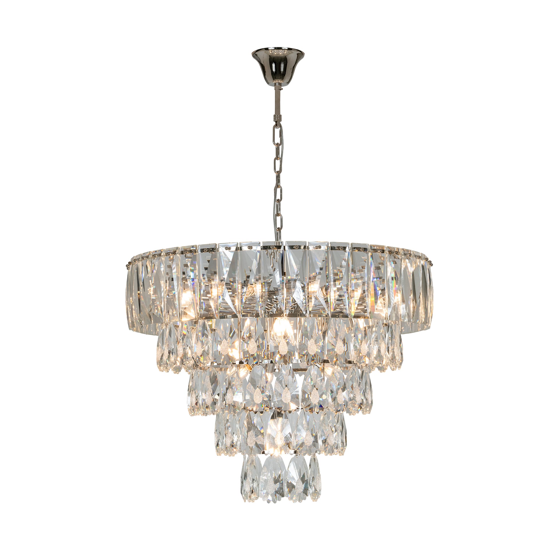 KINGSLEY LARGE NICKEL CHANDELIER