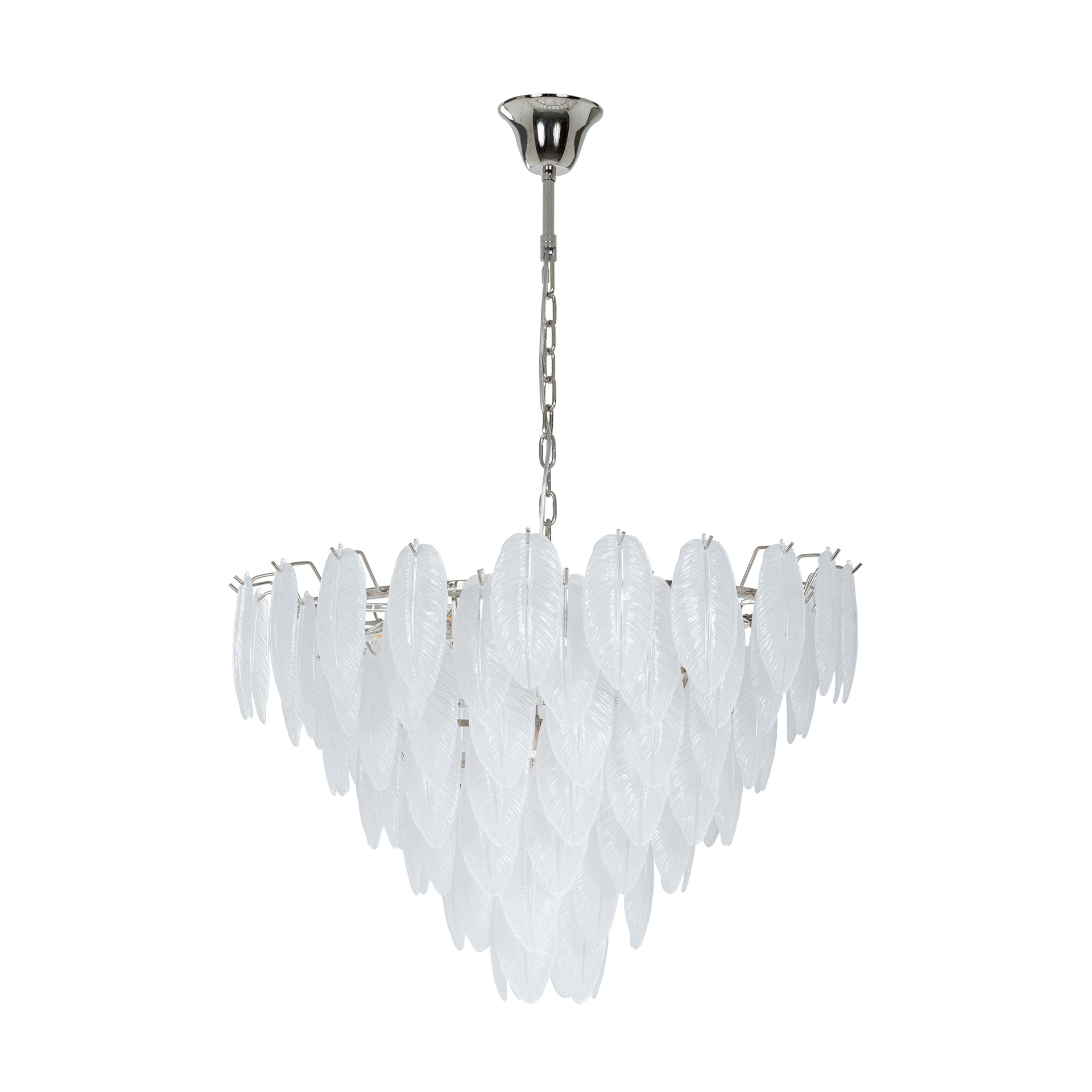 GLASS PLUME CHANDELIER
CLEAR NICKEL