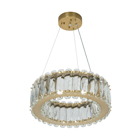 CRYSTAL RING CHANDELIER
ANTIQUE BRASS