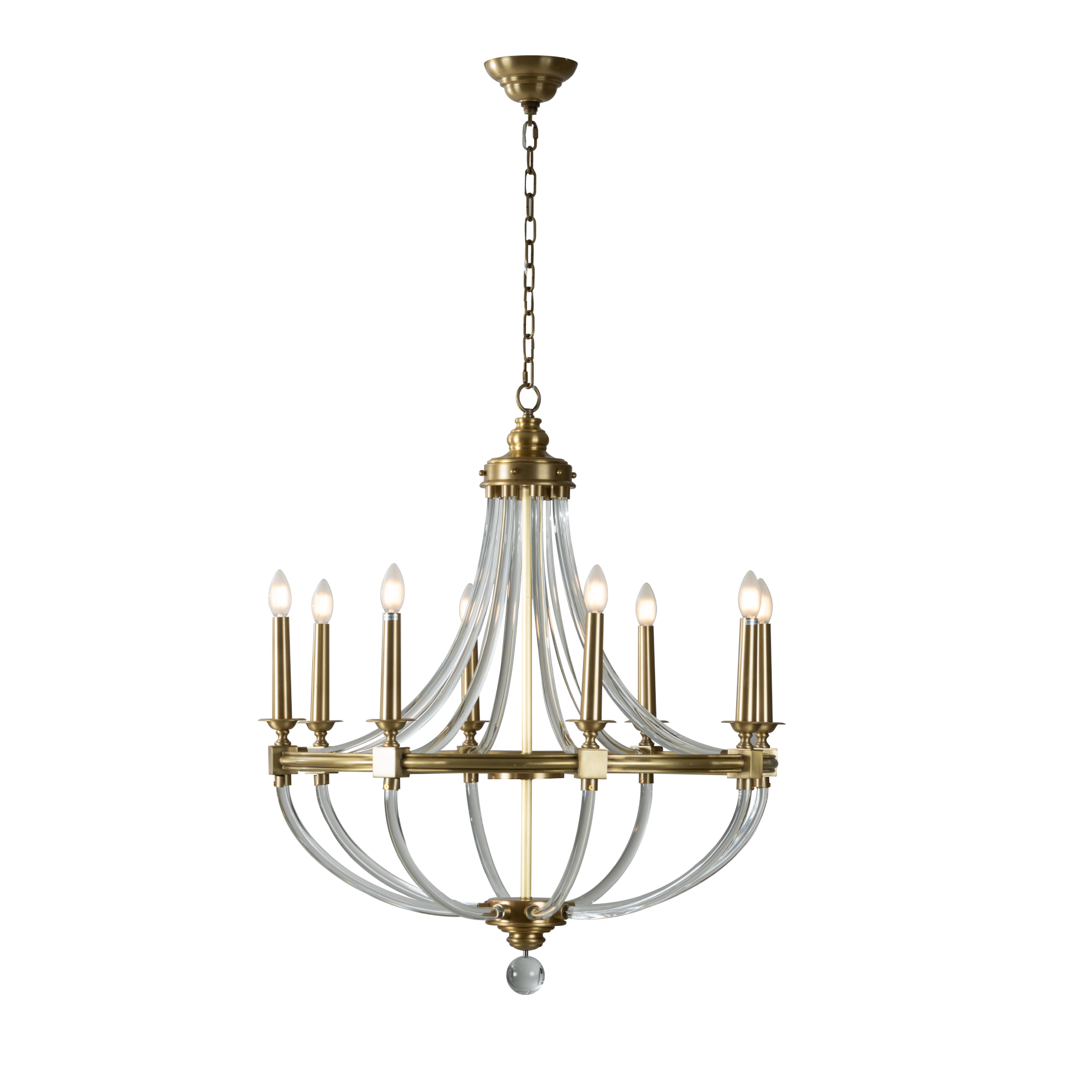 ELEANOR ANTIQUE BRASS ROUND CHANDELIER