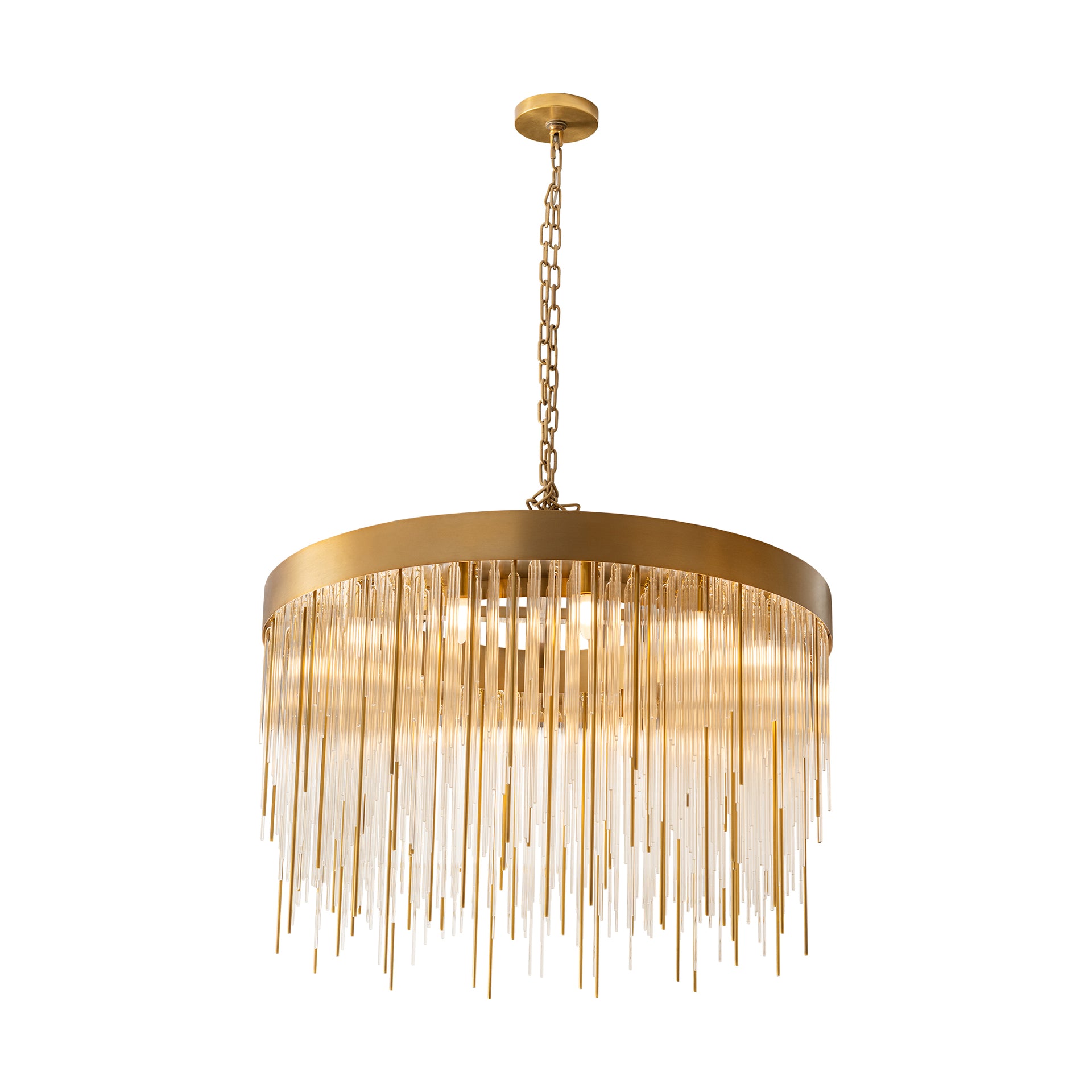 SUBLIME ROUND ANTIQUE BRASS CHANDELIER