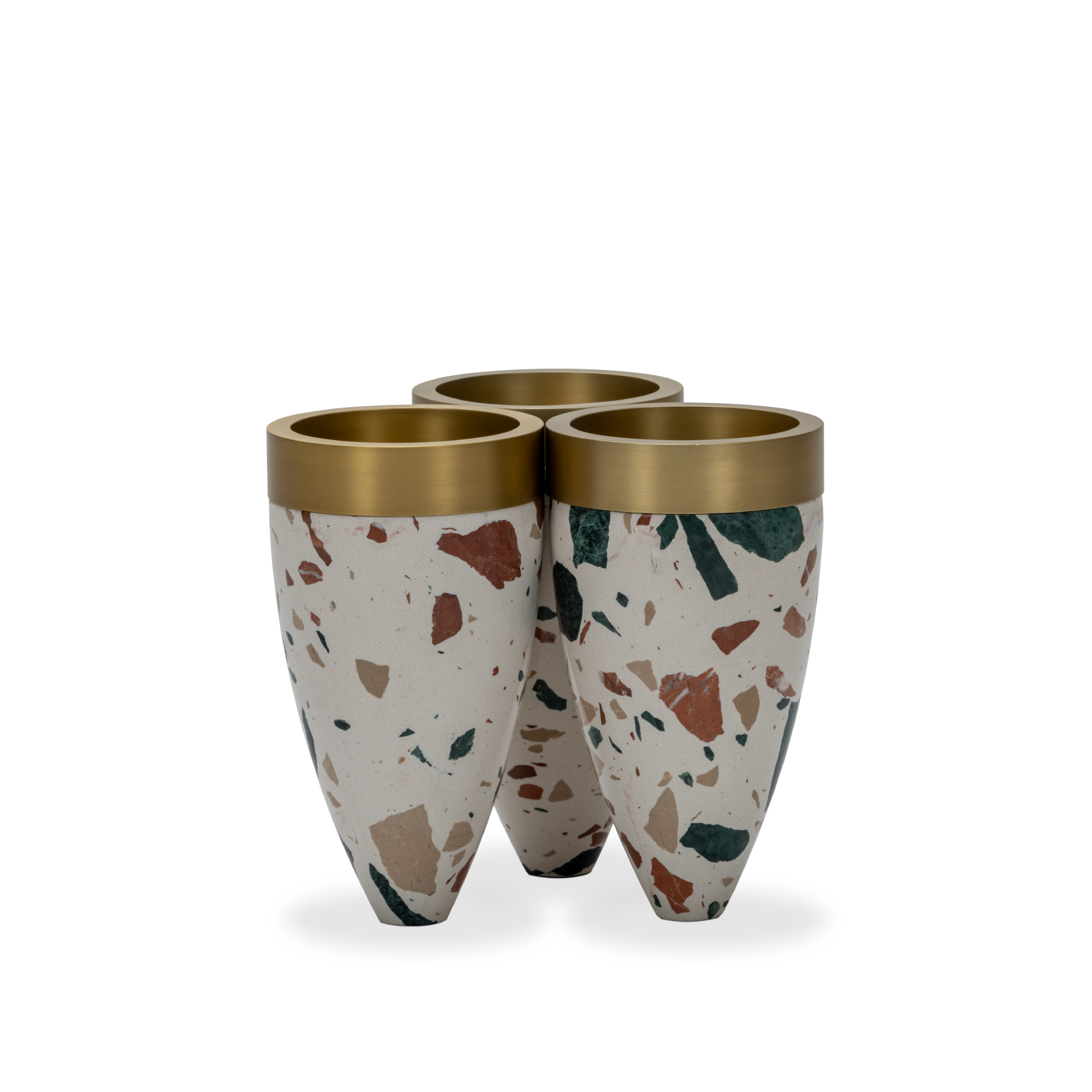 PORTO AMARA LARGE TERRAZZO TRIO CANDLE HOLDER