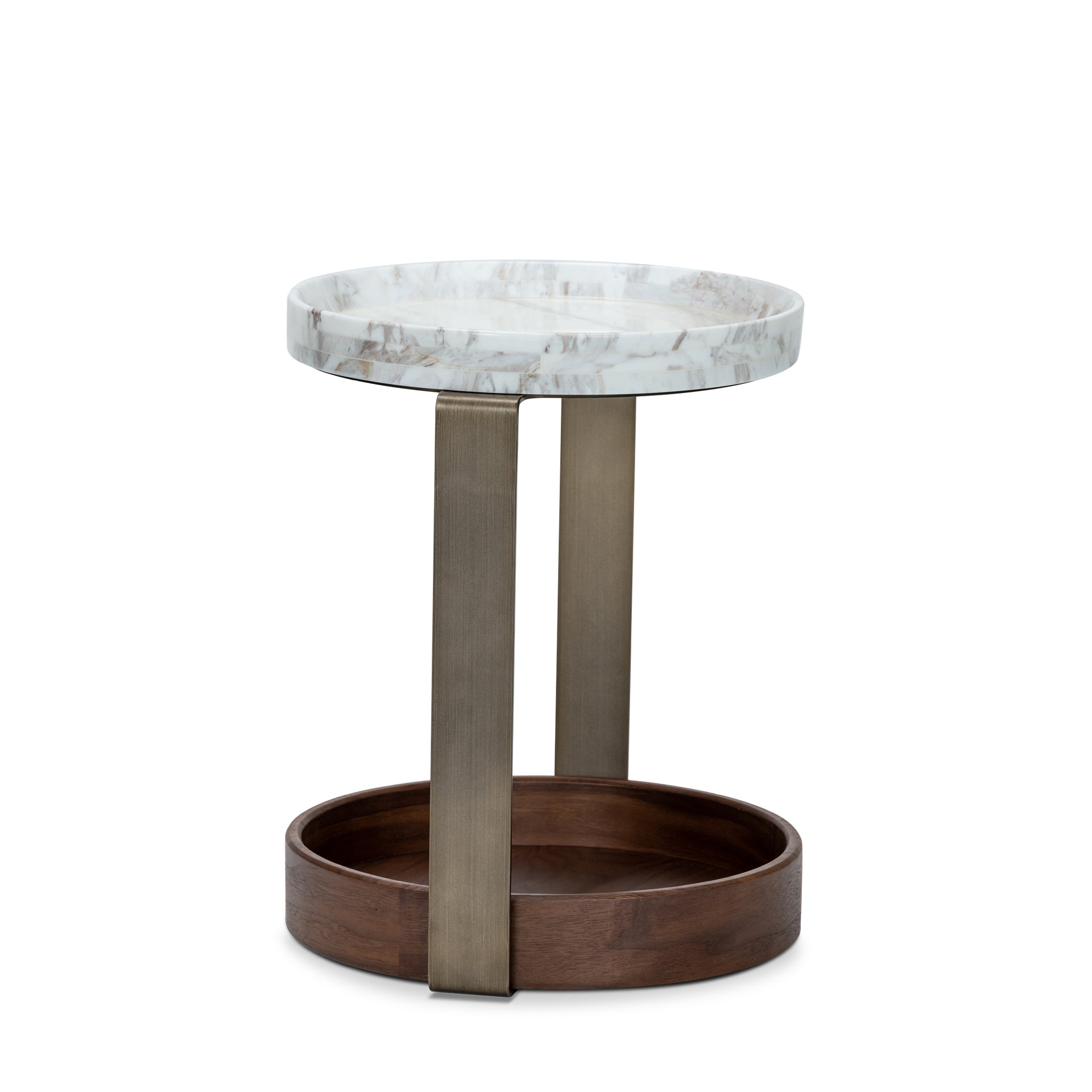 ELORA WHITE MARBLE END TABLE