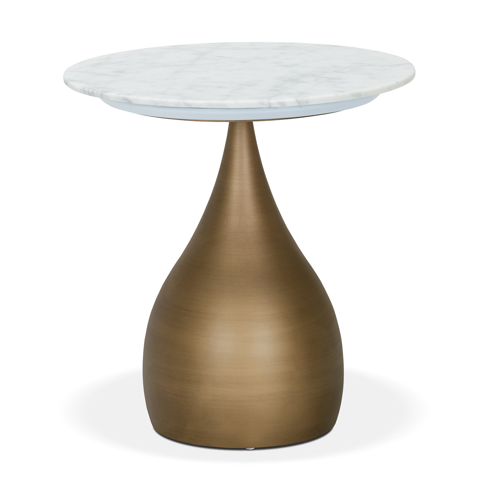 LEROYE WHITE MARBLE LOW END TABLE