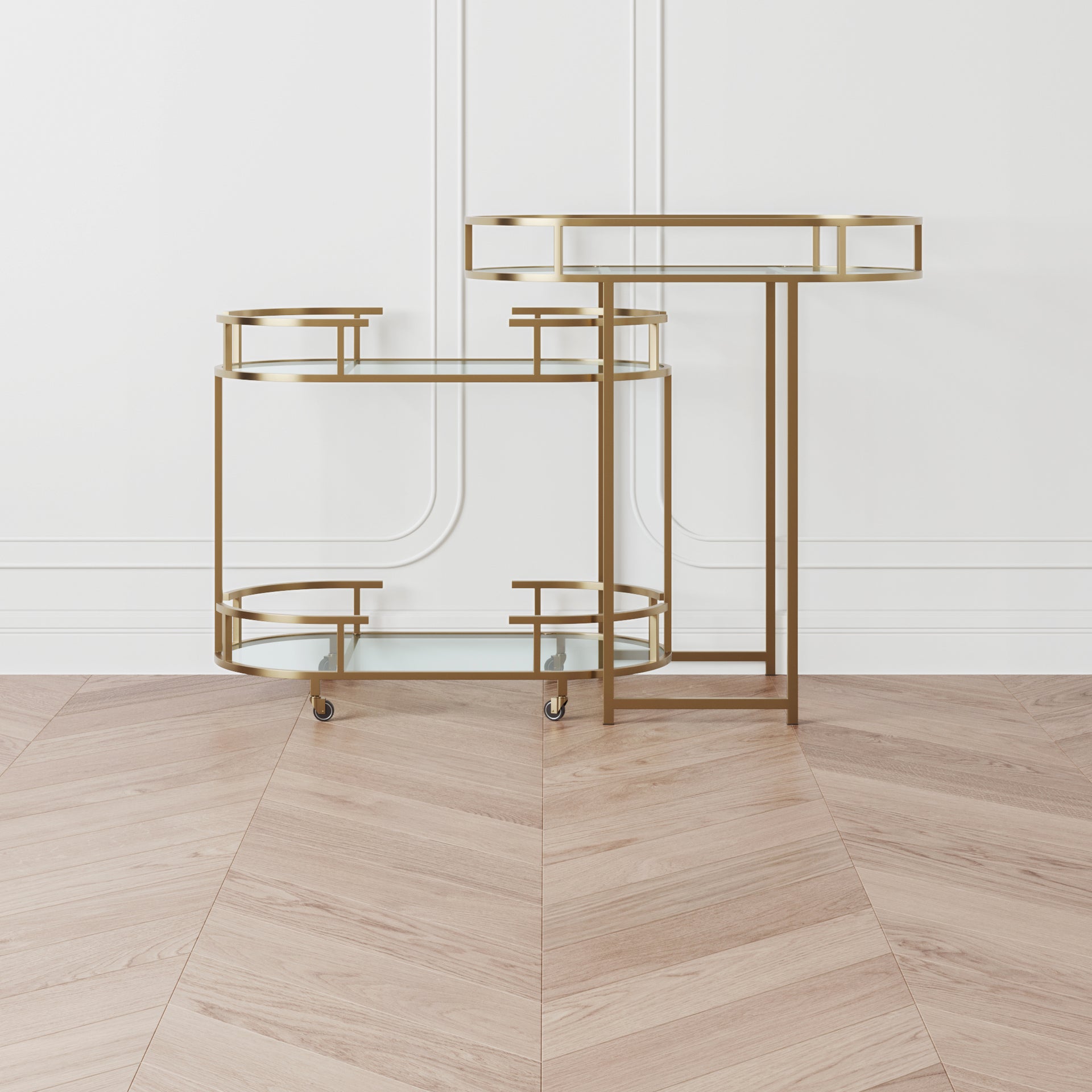 AZTREL BRUSHED BRASS TROLLEY