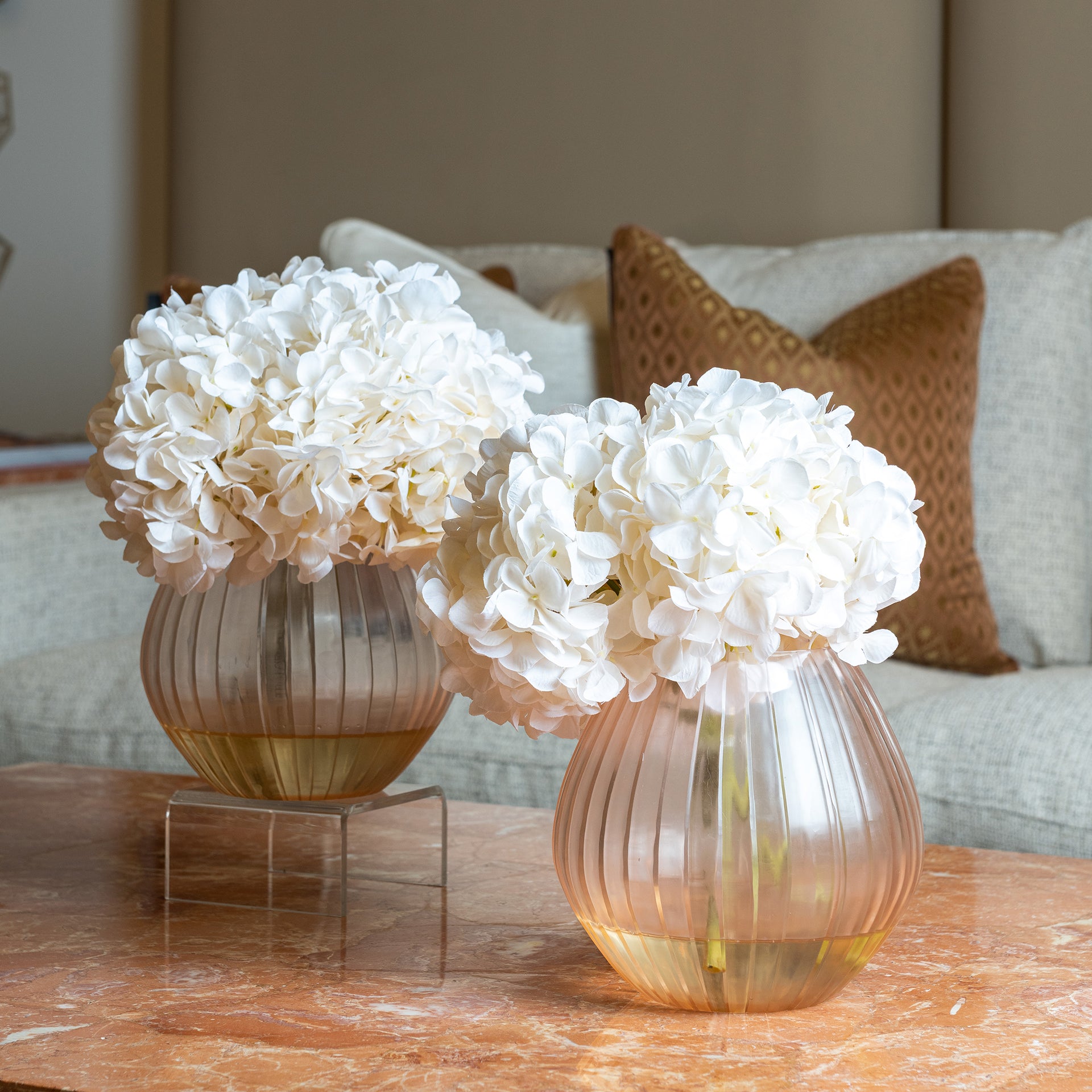 PEACH RADIANCE LOW VASE
