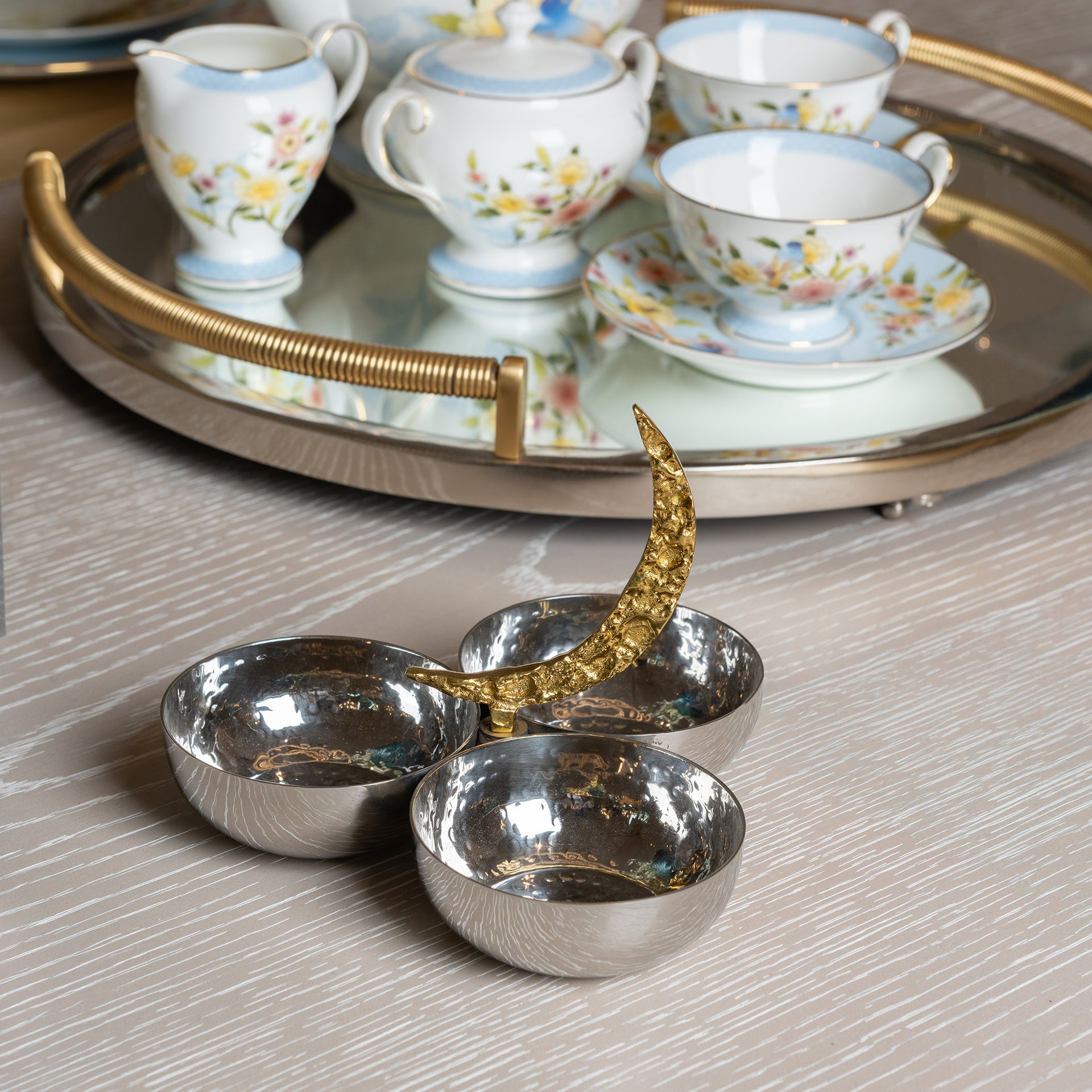 TRIO COMPOTE BOWL WITH MOON HANDLE