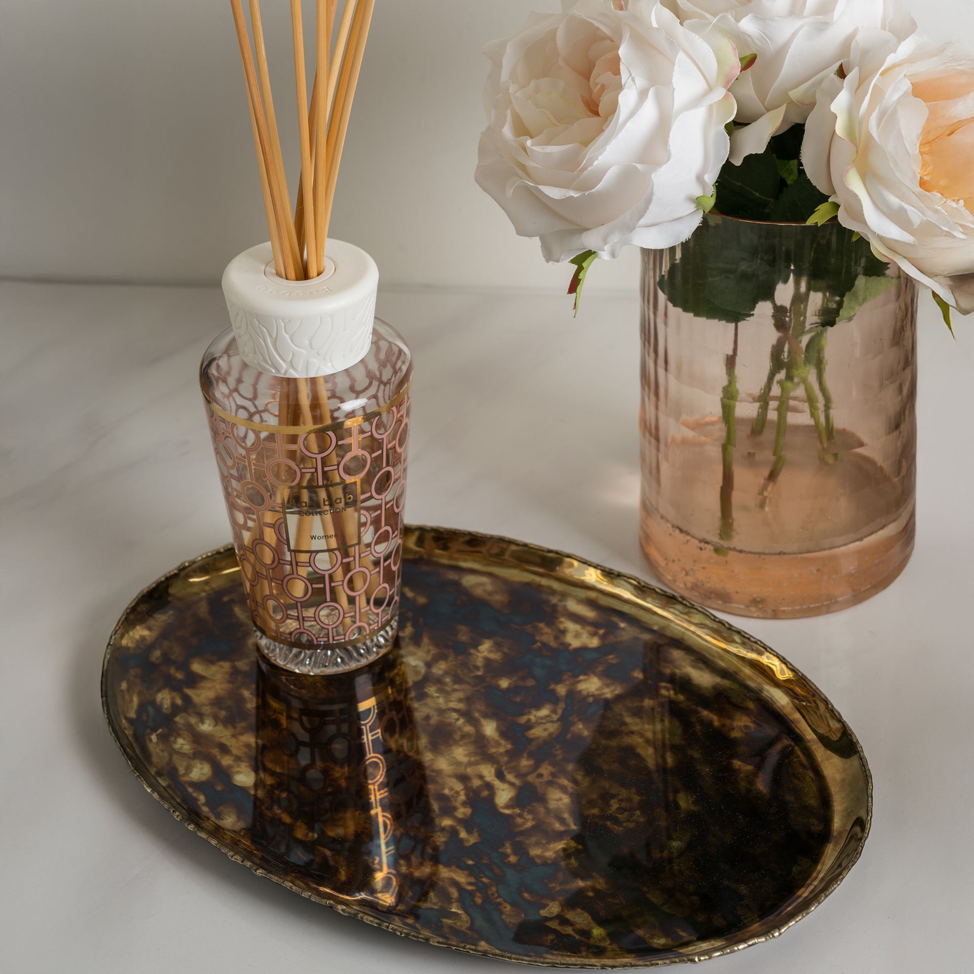 GOLD DRIP DROP BORDER OVAL TRAY
