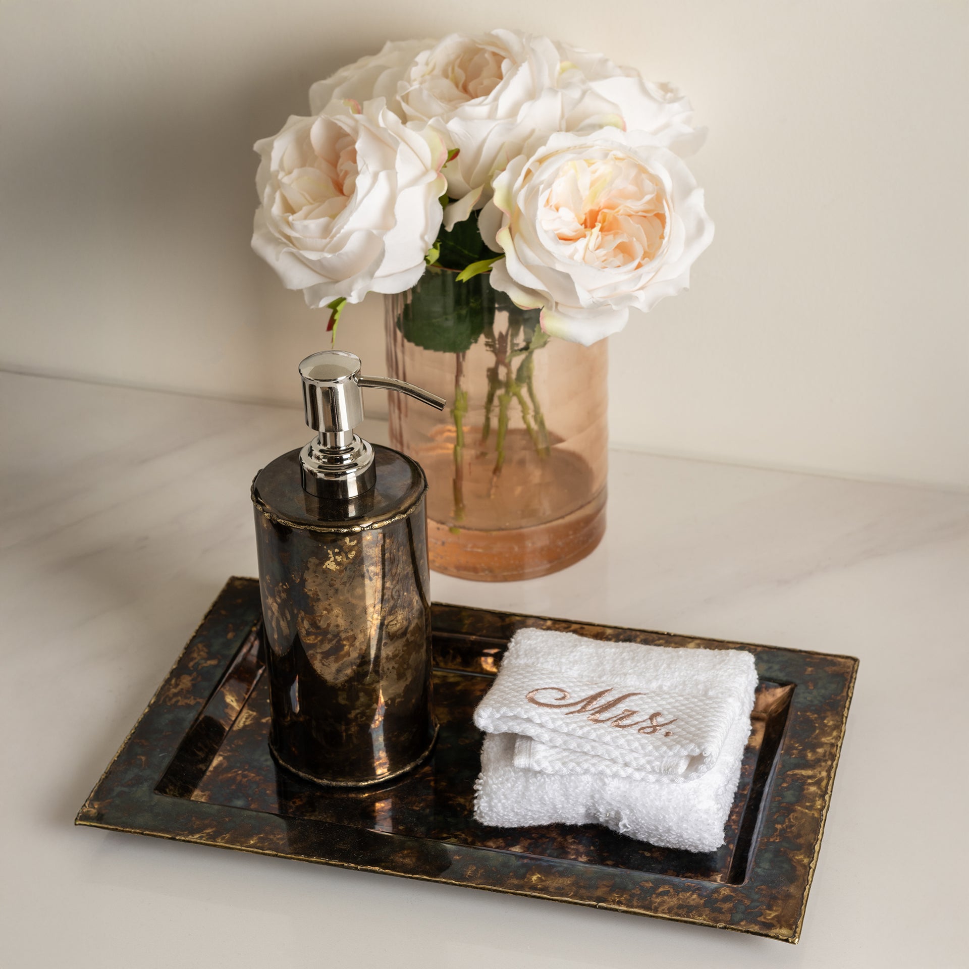 GOLD DRIP DROP BORDER VANITY TRAY