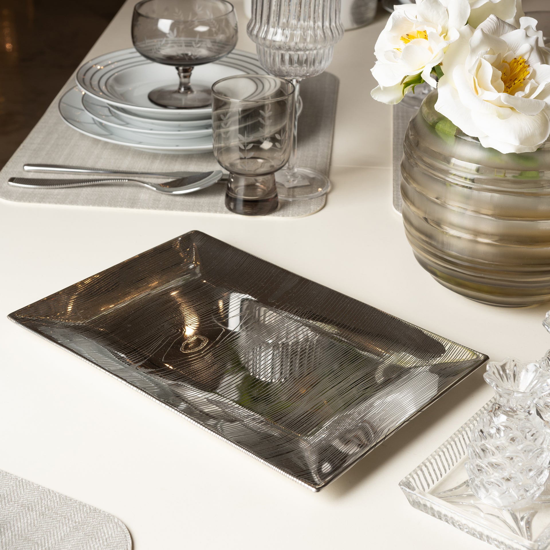 WOODGRAIN ETCHING RECTANGULAR TRAY