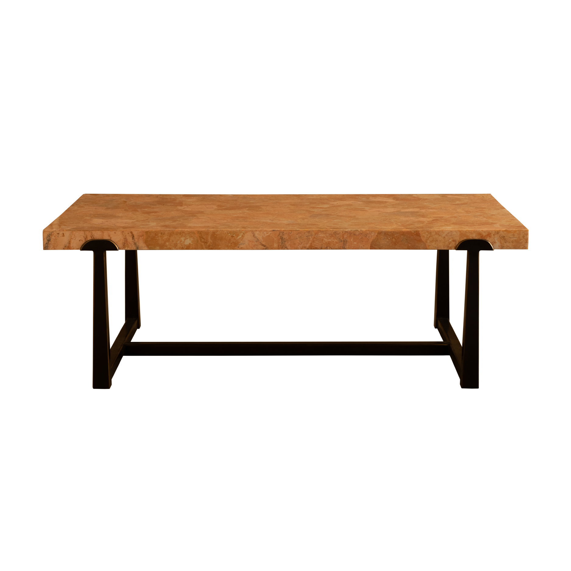 EDMUND SALMON MARBLE RECTANGULAR COFFEE TABLE