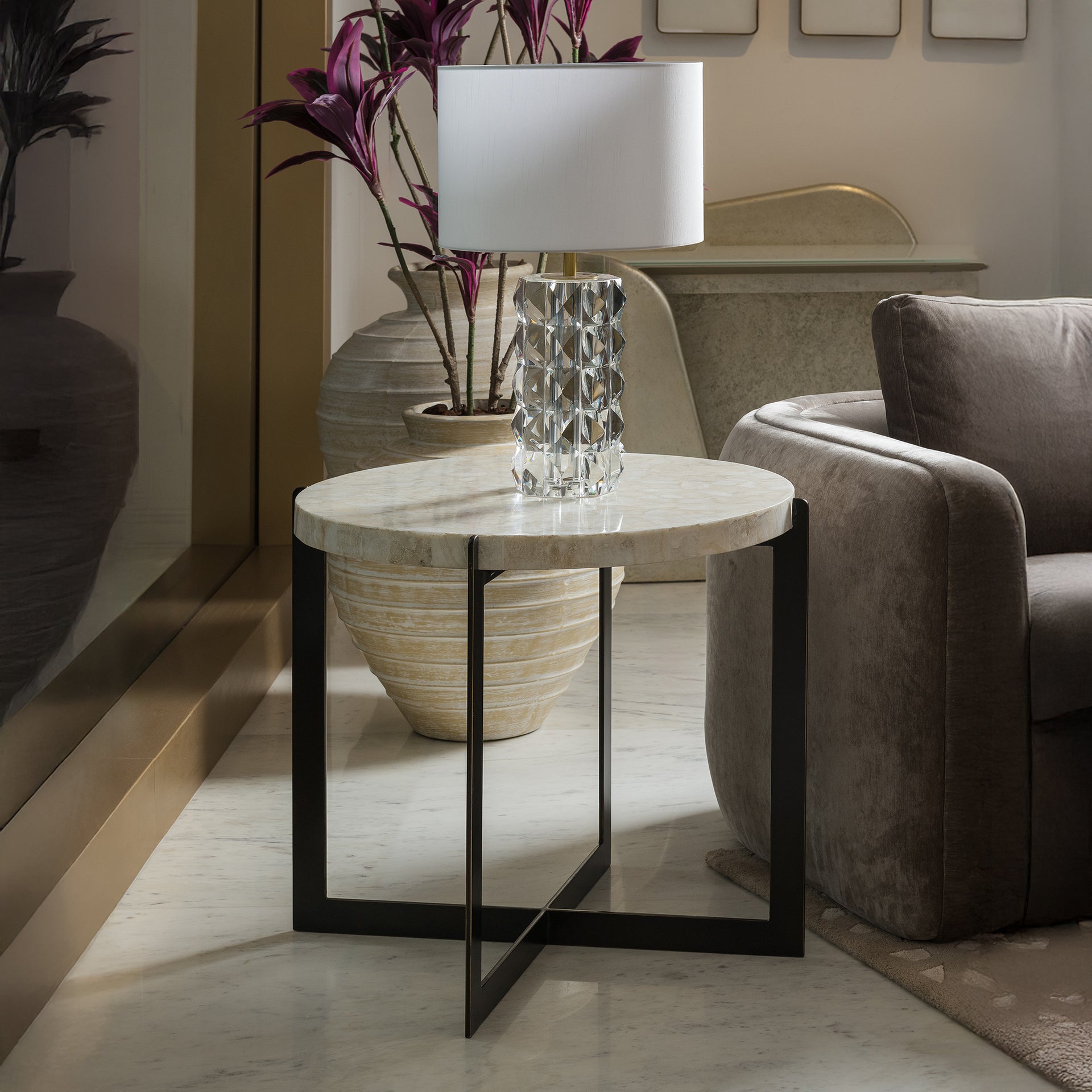 CIELO CRYSTAL STONE END TABLE