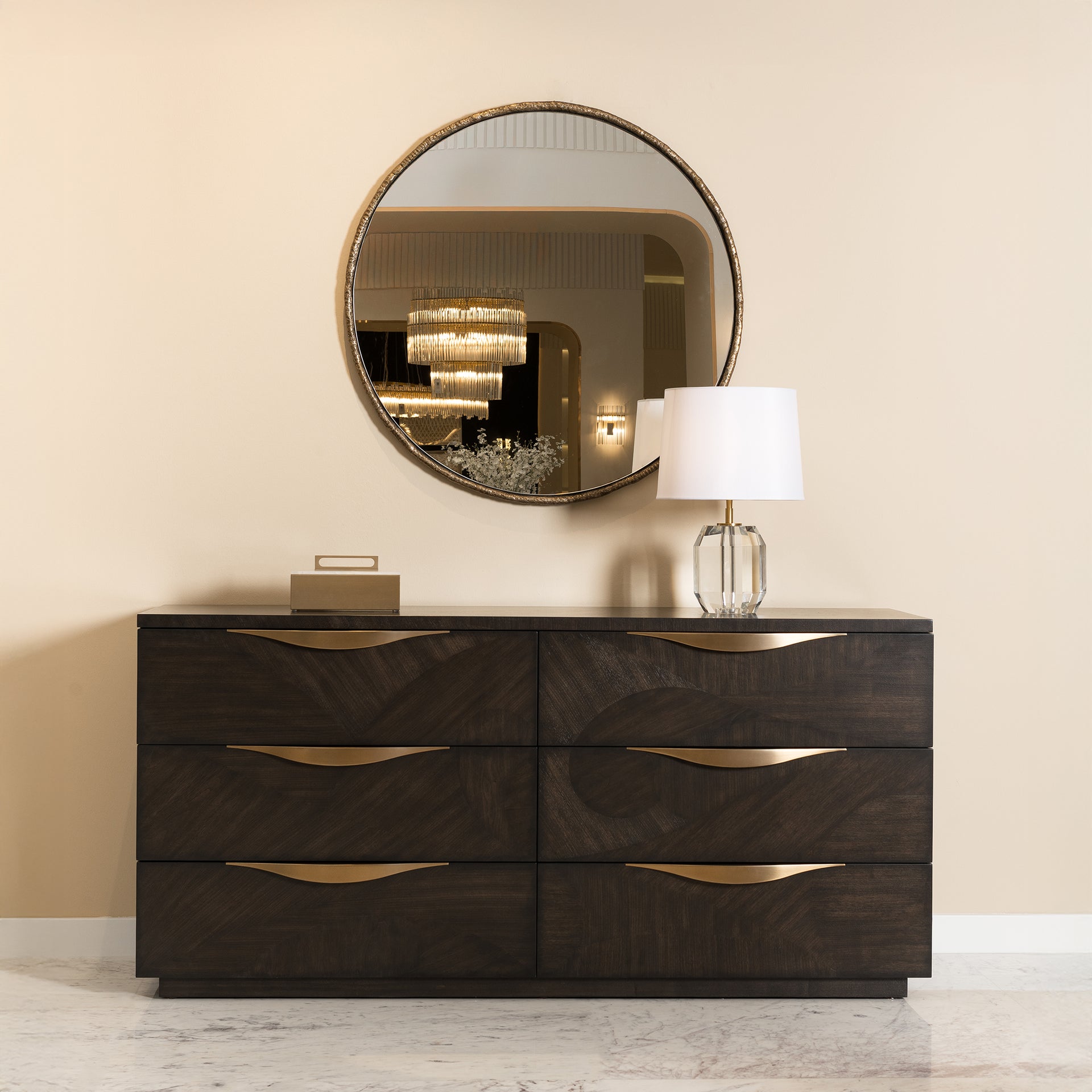 VALLERY DARK WALNUT 6-DRAWER CHEST