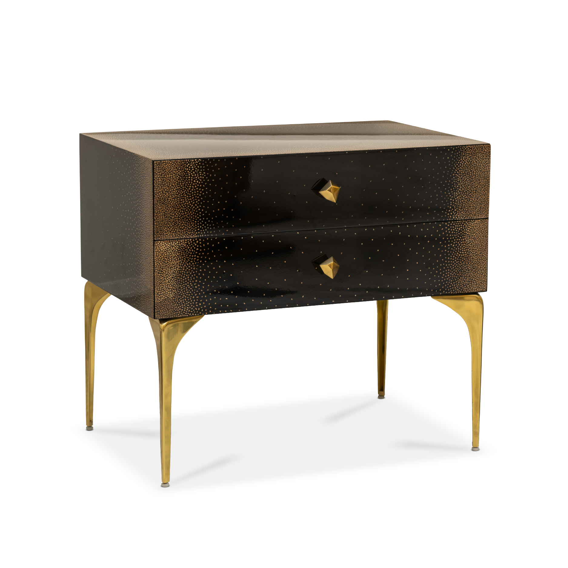 BRETTON BLACK 2-DRAWER NIGHTSTAND